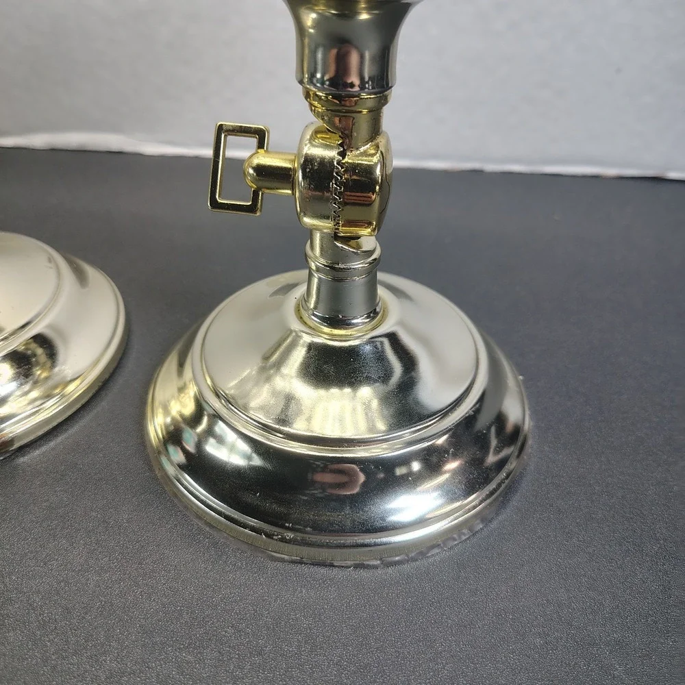 Home Interiors Gold Tone Candle Stick/ Holder/Wall Sconce Adjustable